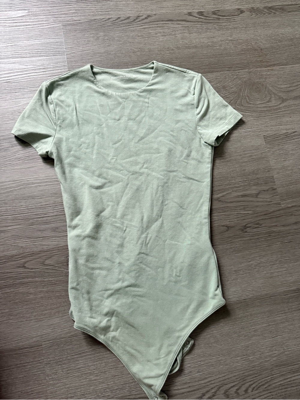 Abercrombie & Fitch Light Sage Green Short-Sleeve Scoop Bodysuit